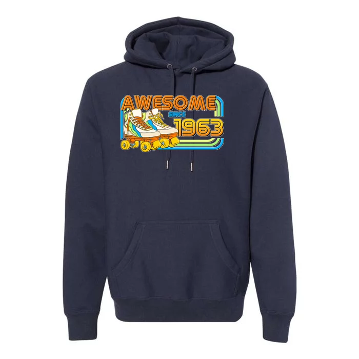 Retro Roller Skates Awesome Since 1963 60th Birthday Premium Hoodie