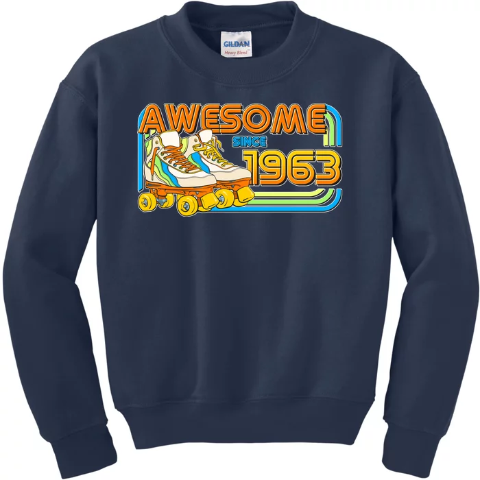 Retro Roller Skates Awesome Since 1963 60th Birthday Kids Sweatshirt