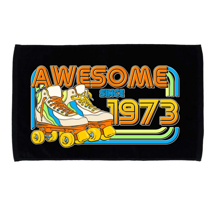 Retro Roller Skates Awesome Since 1973 50th Birthday Microfiber Hand Towel