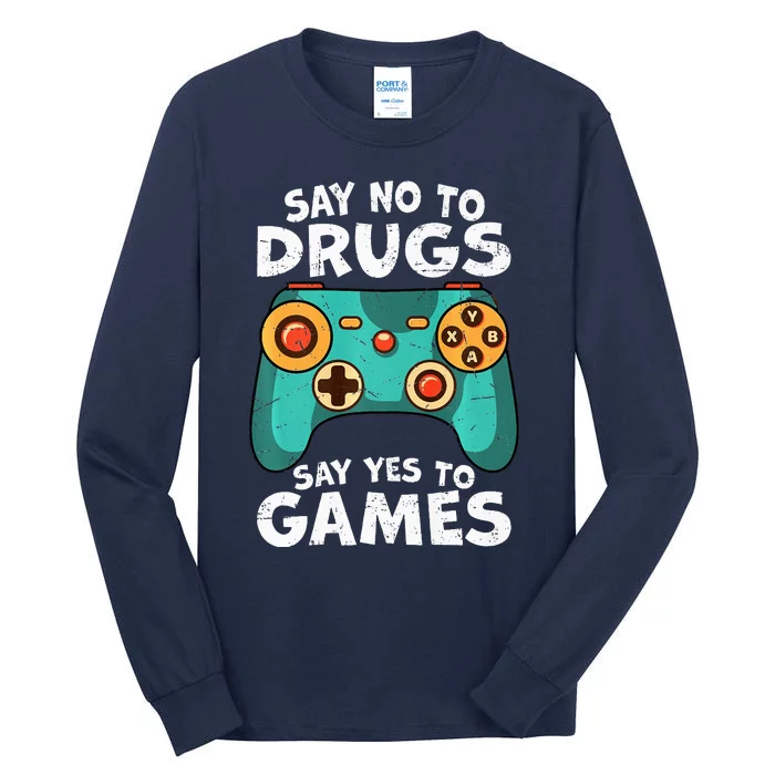 Red Ribbon Squad Week Say No to Drugs Say Yes to Video Games Tall Long Sleeve T-Shirt