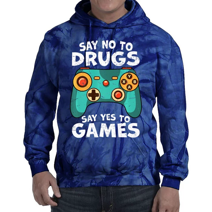 Red Ribbon Squad Week Say No to Drugs Say Yes to Video Games Tie Dye Hoodie