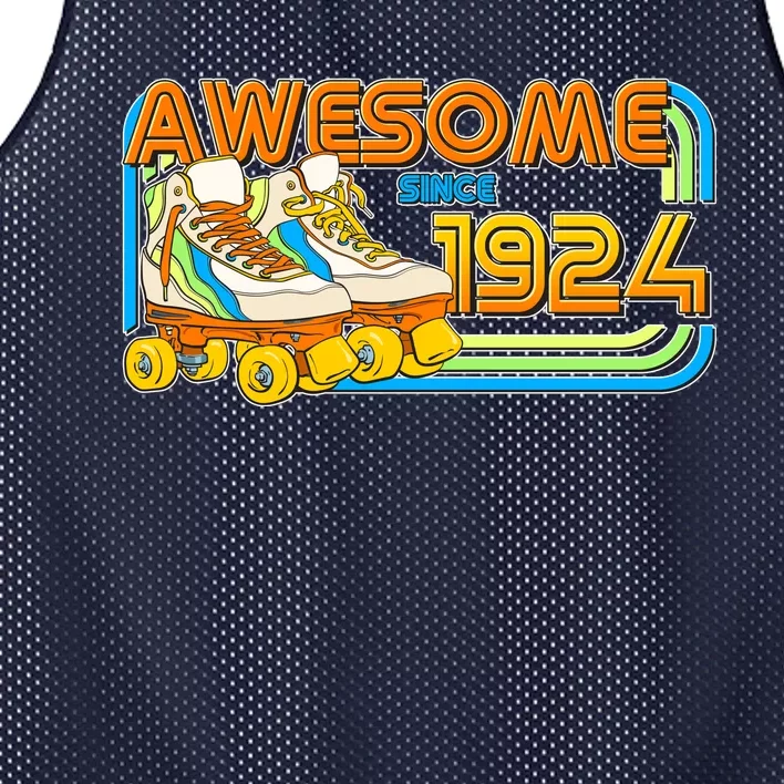 Retro Roller Skates Awesome Since 1924 100th Birthday Mesh Reversible Basketball Jersey Tank