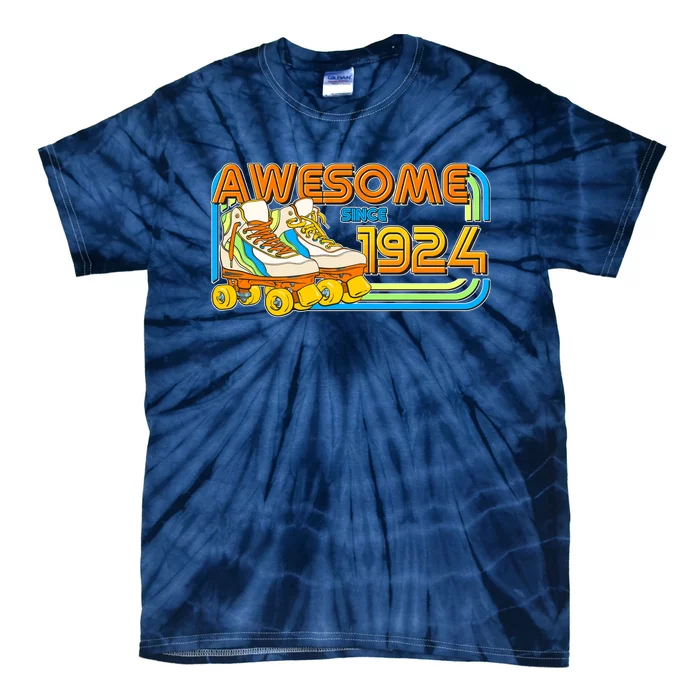 Retro Roller Skates Awesome Since 1924 100th Birthday Tie-Dye T-Shirt