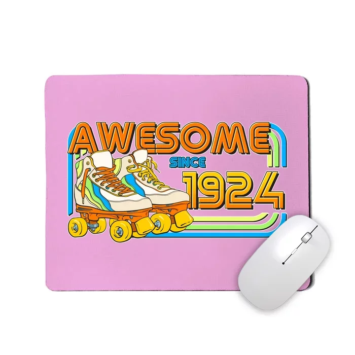 Retro Roller Skates Awesome Since 1924 100th Birthday Mousepad