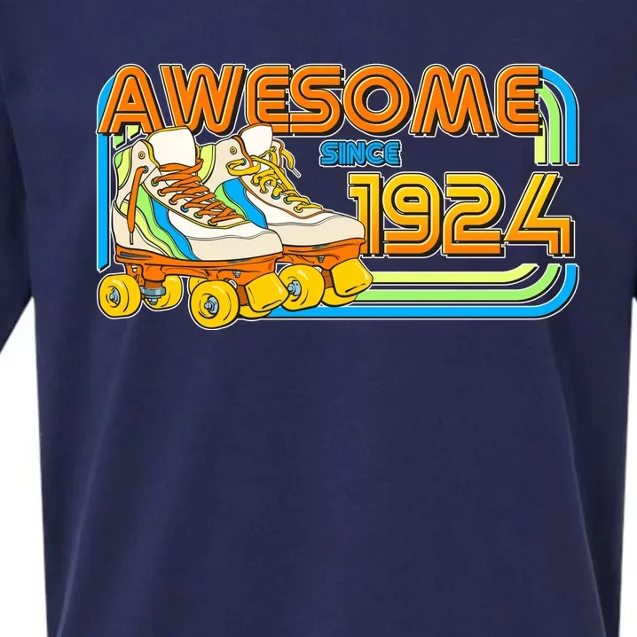 Retro Roller Skates Awesome Since 1924 100th Birthday Sueded Cloud Jersey T-Shirt