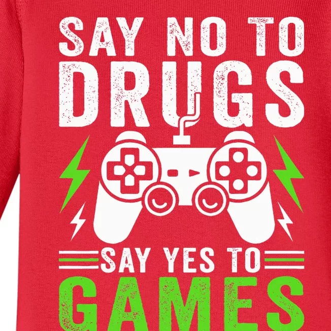 Red Ribbon Squad Week Say No to Drugs Say Yes to Video Games Baby Long Sleeve Bodysuit