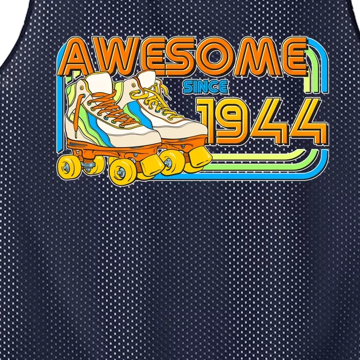 Retro Roller Skates Awesome Since 1944 80th Birthday Mesh Reversible Basketball Jersey Tank