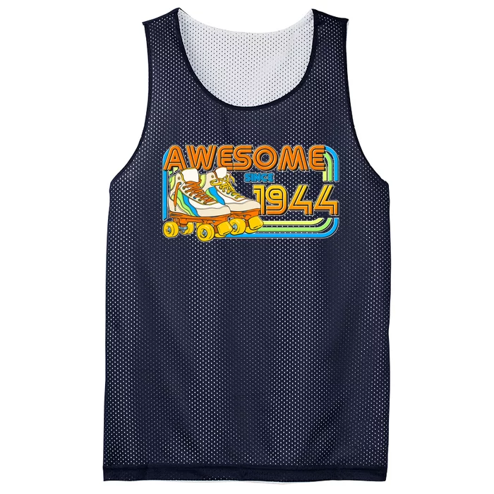 Retro Roller Skates Awesome Since 1944 80th Birthday Mesh Reversible Basketball Jersey Tank