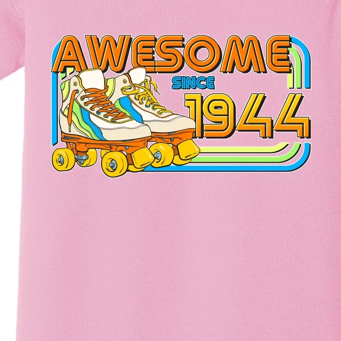 Retro Roller Skates Awesome Since 1944 80th Birthday Baby Bodysuit