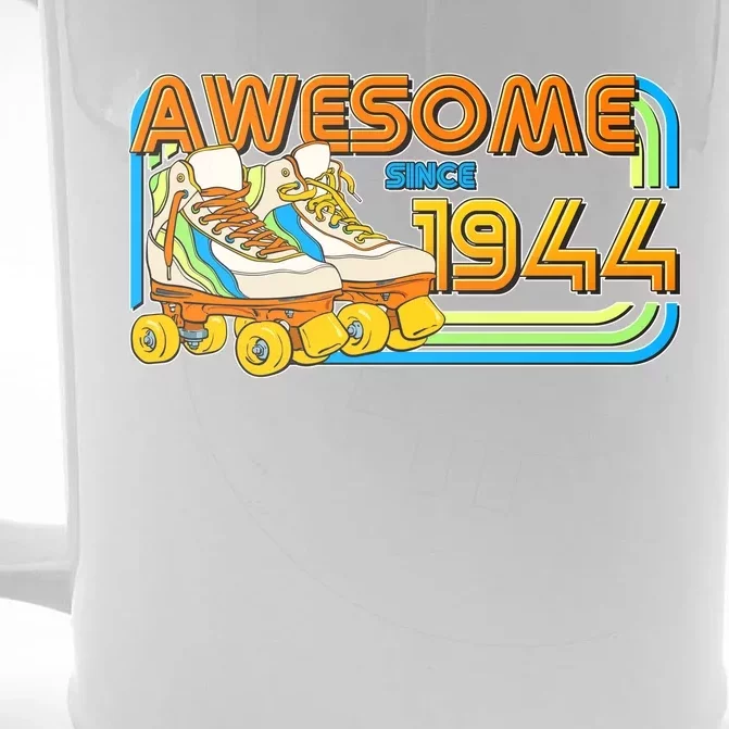 Retro Roller Skates Awesome Since 1944 80th Birthday Front & Back Beer Stein