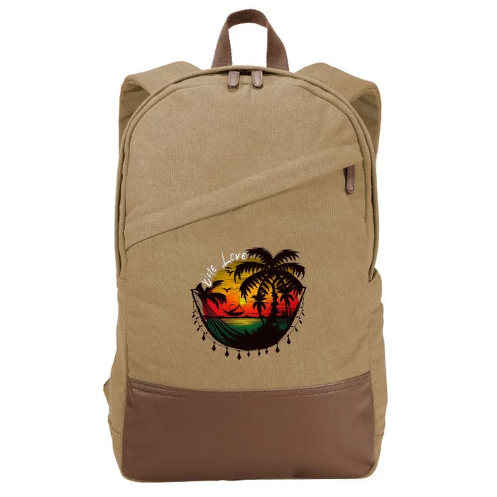 Rasta Reggae Sunset One Pride Love Rastafari Jamaican Cotton Canvas Backpack