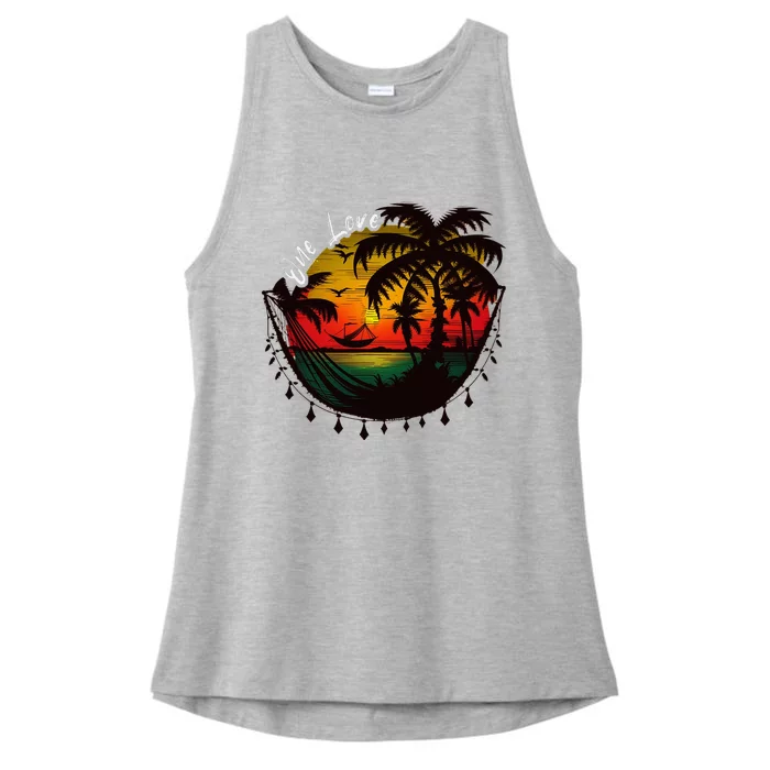 Rasta Reggae Sunset One Pride Love Rastafari Jamaican Ladies Tri-Blend Wicking Tank