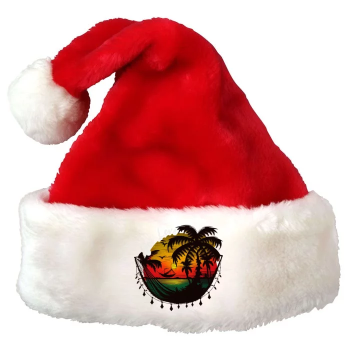 Rasta Reggae Sunset One Pride Love Rastafari Jamaican Premium Christmas Santa Hat