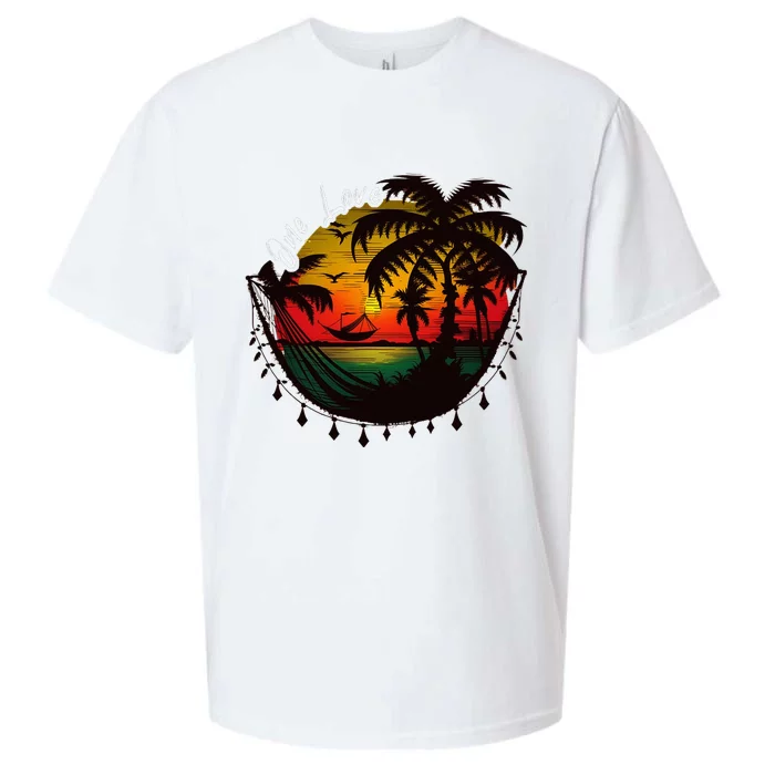 Rasta Reggae Sunset One Pride Love Rastafari Jamaican Sueded Cloud Jersey T-Shirt