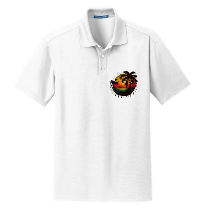 Rasta Reggae Sunset One Pride Love Rastafari Jamaican Dry Zone Grid Performance Polo