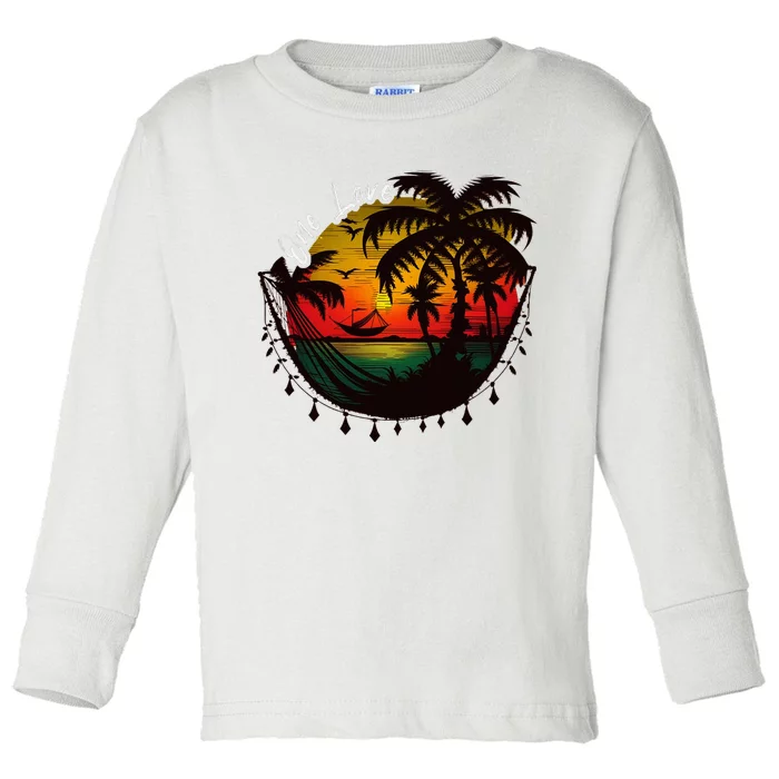 Rasta Reggae Sunset One Pride Love Rastafari Jamaican Toddler Long Sleeve Shirt