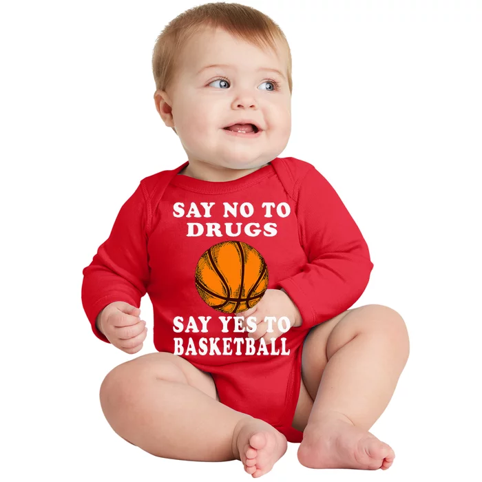 Red Ribbon Squad Week Say No To Say Yes To BasketBall Baby Long Sleeve Bodysuit