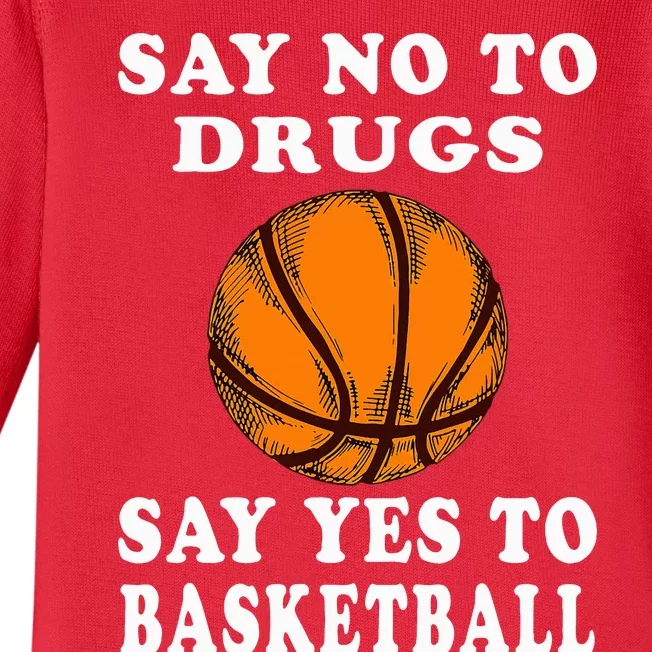 Red Ribbon Squad Week Say No To Say Yes To BasketBall Baby Long Sleeve Bodysuit