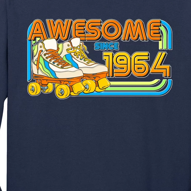 Retro Roller Skates Awesome Since 1964 60th Birthday Tall Long Sleeve T-Shirt