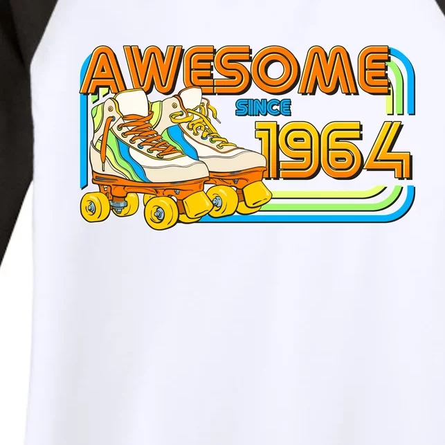 Retro Roller Skates Awesome Since 1964 60th Birthday Women's Tri-Blend 3/4-Sleeve Raglan Shirt