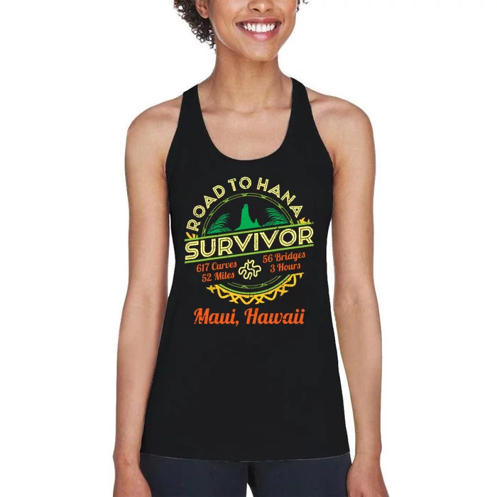 RJC Road To Hana Survivor Maui Hawaii Trip Adventure Women's Racerback Tank