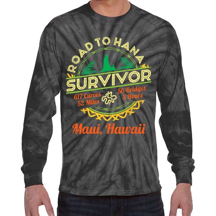 RJC Road To Hana Survivor Maui Hawaii Trip Adventure Tie-Dye Long Sleeve Shirt