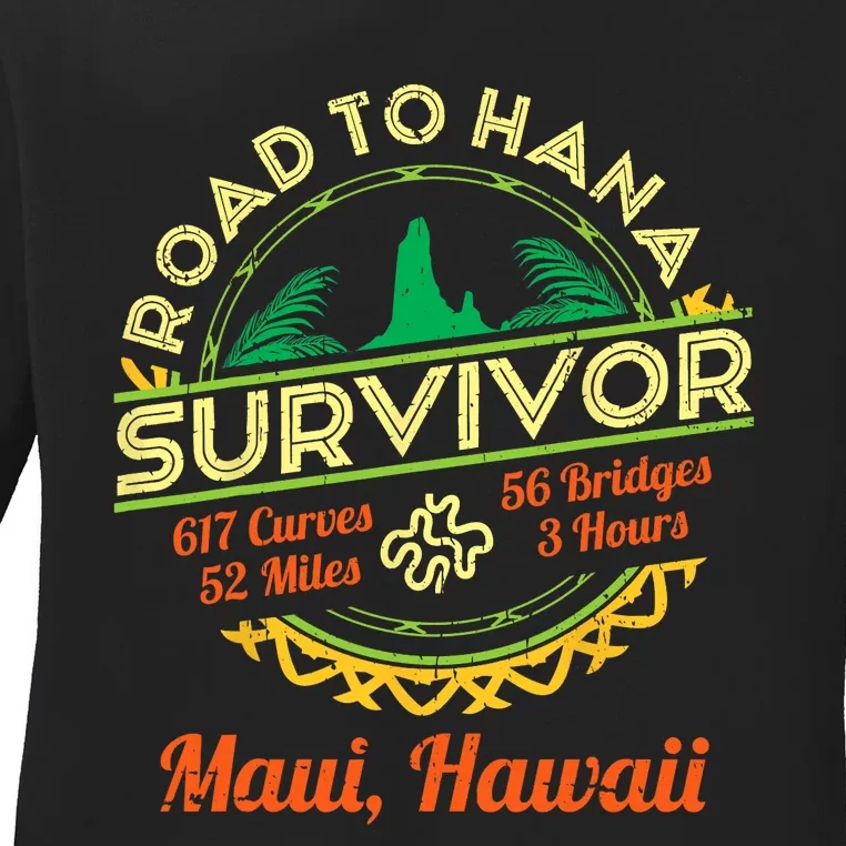 RJC Road To Hana Survivor Maui Hawaii Trip Adventure Ladies Long Sleeve Shirt