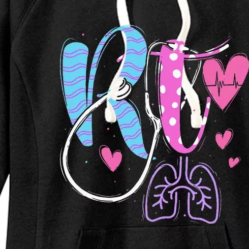 Rt Respiratory Therapist Therapy Medical Practitioner Women's Fleece Hoodie