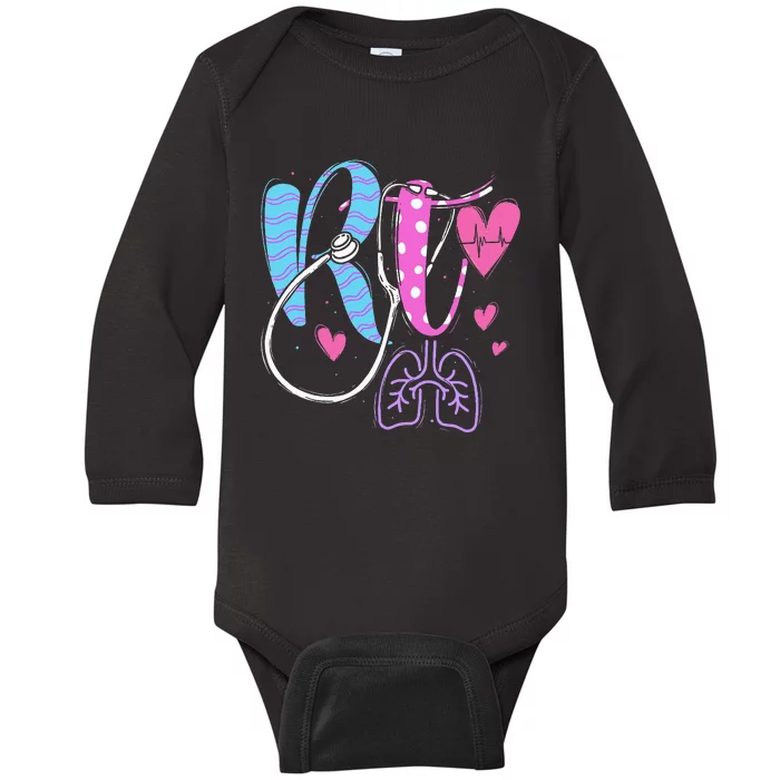 Rt Respiratory Therapist Therapy Medical Practitioner Baby Long Sleeve Bodysuit