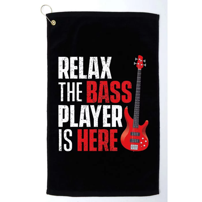 retro Relax The Bass Player Is Here  Bassist Guitarist Platinum Collection Golf Towel