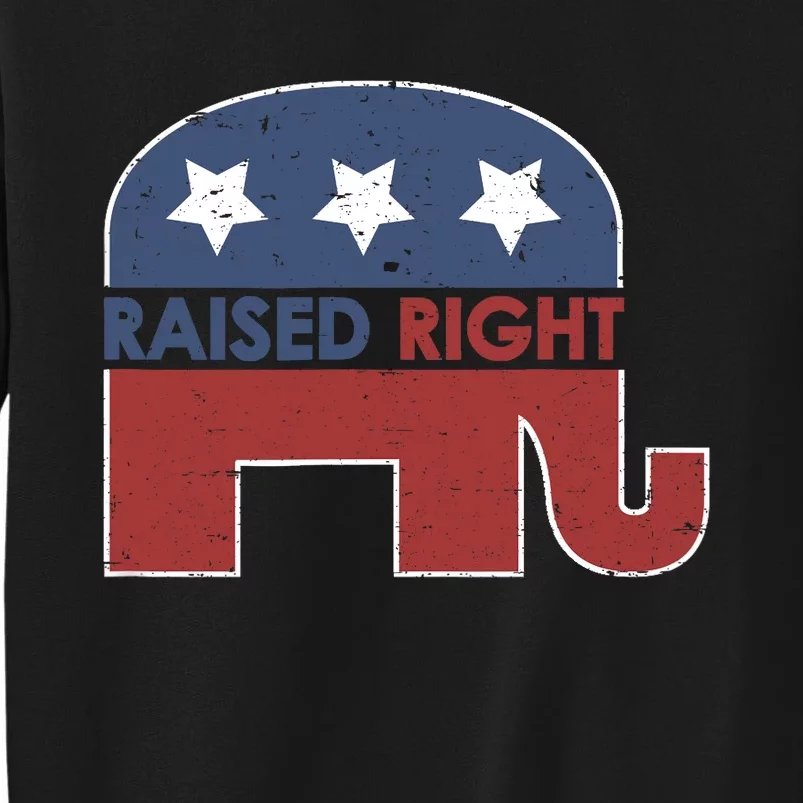 Raised Right T Elephant Pro Trump 2020 Red Vote Gift Tall Sweatshirt