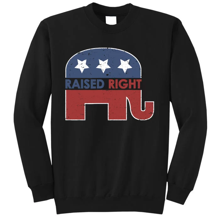 Raised Right T Elephant Pro Trump 2020 Red Vote Gift Tall Sweatshirt