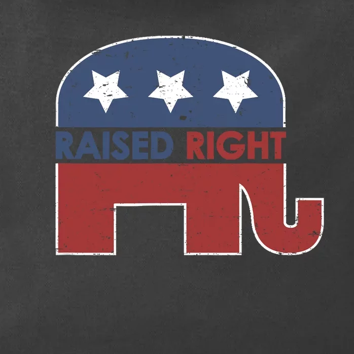 Raised Right T Elephant Pro Trump 2020 Red Vote Gift Zip Tote Bag