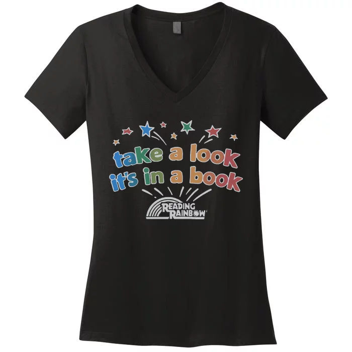 Reading Rainbow Take A Look Women's V-Neck T-Shirt