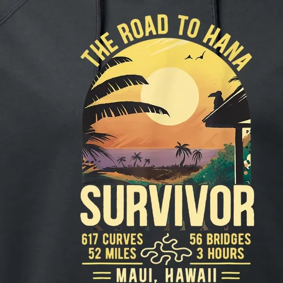 RJC Road To Hana Survivor Maui Hawaii Trip Adventure Performance Fleece Hoodie