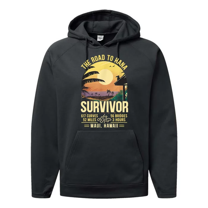 RJC Road To Hana Survivor Maui Hawaii Trip Adventure Performance Fleece Hoodie