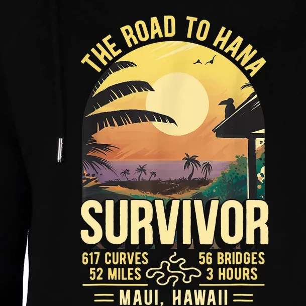 RJC Road To Hana Survivor Maui Hawaii Trip Adventure Womens Funnel Neck Pullover Hood