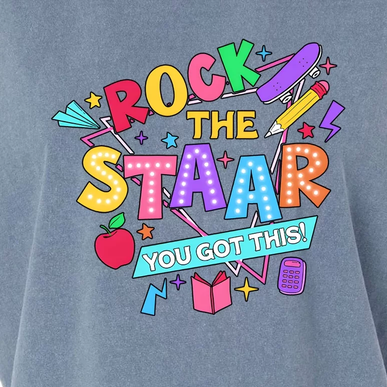 Retro Rock The Staar You Got This Test Day Funny Garment-Dyed Women's Muscle Tee