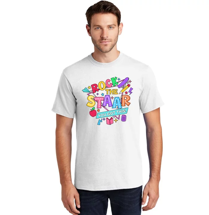 Retro Rock The Staar You Got This Test Day Funny Tall T-Shirt