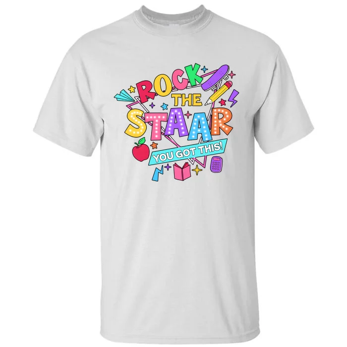 Retro Rock The Staar You Got This Test Day Funny Tall T-Shirt