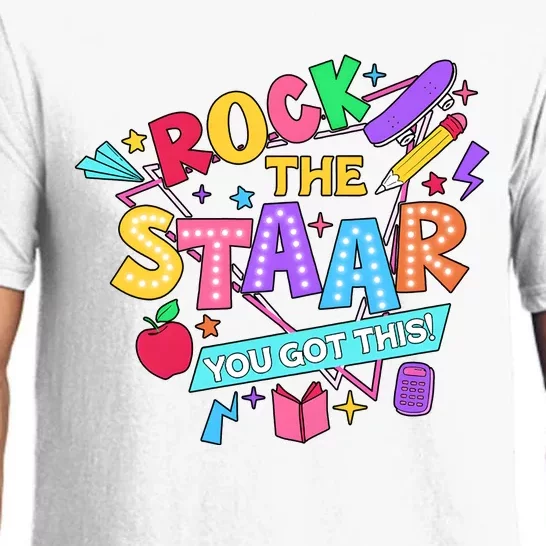 Retro Rock The Staar You Got This Test Day Funny Pajama Set