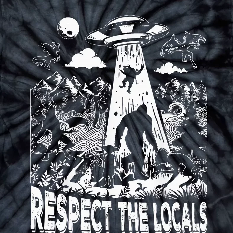 Retro Respect The Locals Sasquatch Bigfoot Tie-Dye T-Shirt