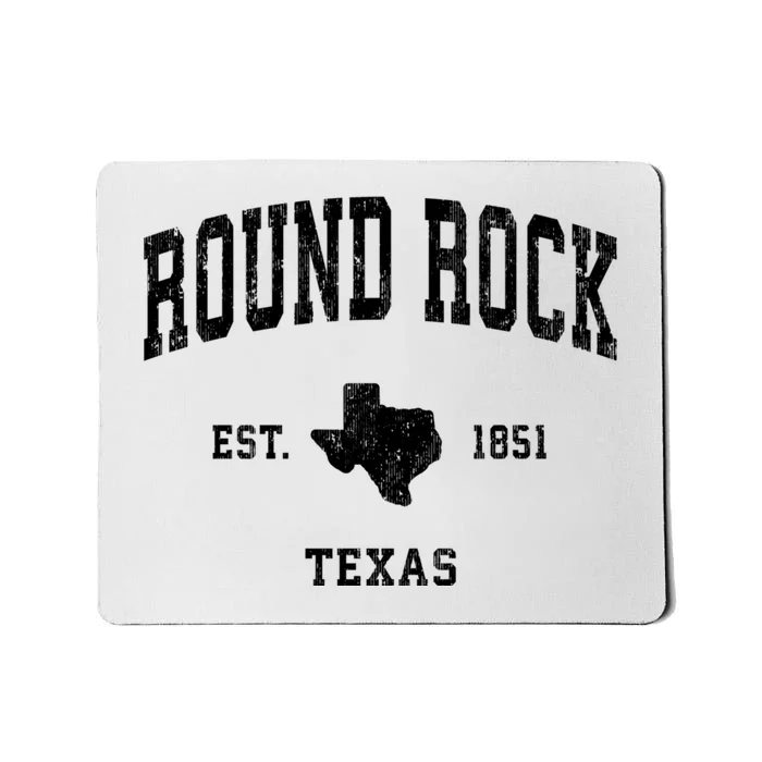 Round Rock Texas Tx Vintage Established State Flag Sports Design Mousepad