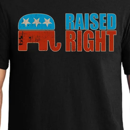 Raised Right Trump 2024 Republican Conservative Cute Gift Pajama Set