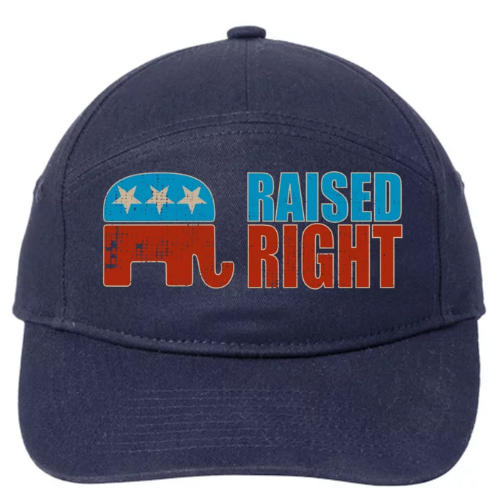 Raised Right Trump 2024 Republican Conservative Cute Gift 7-Panel Snapback Hat