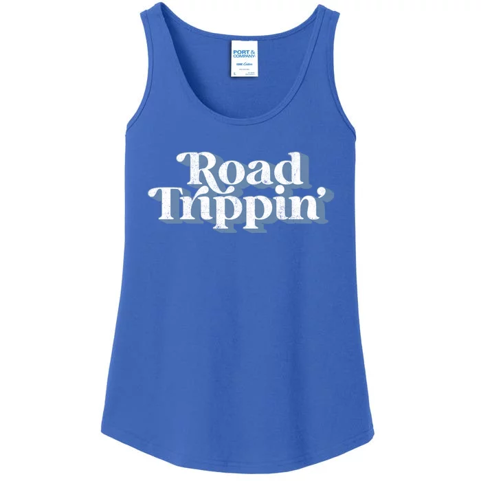 Retro Road Trippin Funny Vintage 70s Disco Party Costume Cute Gift Ladies Essential Tank