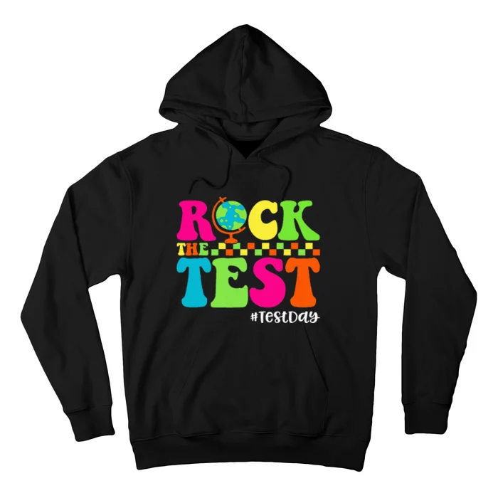 Retro Rock The Test Testing Day Motivational Teacher Student Hoodie