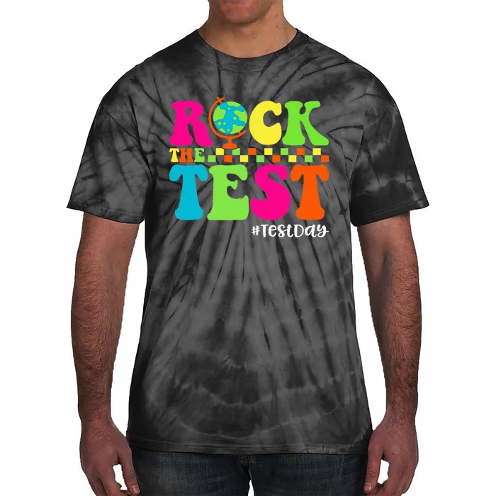 Retro Rock The Test Testing Day Motivational Teacher Student Tie-Dye T-Shirt