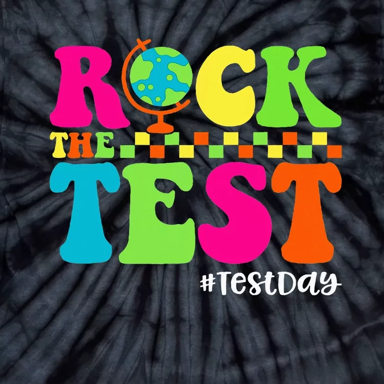 Retro Rock The Test Testing Day Motivational Teacher Student Tie-Dye T-Shirt