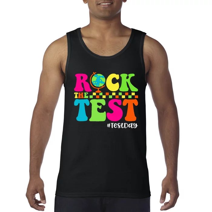 Retro Rock The Test Testing Day Motivational Teacher Student Tank Top